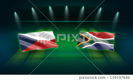 International Soccer Match Preview : Czechia vs South Africa with Flags International Soccer Match Preview : Czechia vs South Africa with Flags 139197686
