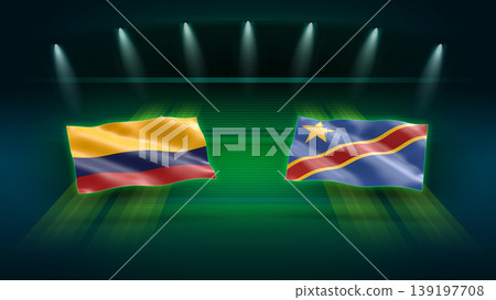 International Soccer Match Preview : Colombia vs Dr Congo with Flags 139197708