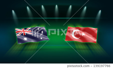 International Soccer Match Preview : Australia vs Turkiye with Flags International Soccer Match Preview : Australia vs Turkiye with Flags 139197766