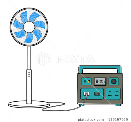 風扇連接到便攜式電源（風扇目前已停止運轉）。 139197929