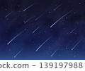 手繪背景素材，描繪了許多墜落的流星 139197988