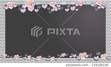 Retro pop heart line background frame illustration Retro pop heart line background frame illustration 139198140