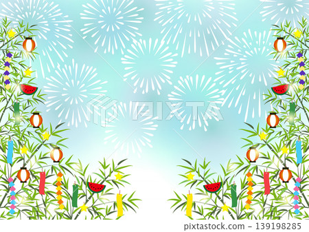 Tanabata background, fireworks, bright, horizontal 139198285