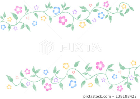 Flower and leaf frame Flower and leaf frame 139198422