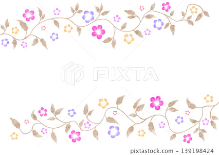 Flower and leaf frame Flower and leaf frame 139198424