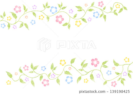 Flower and leaf frame Flower and leaf frame 139198425