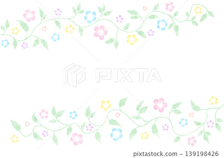 Flower and leaf frame Flower and leaf frame 139198426