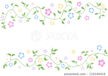 Flower and leaf frame Flower and leaf frame 139198428