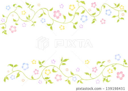 Flower and leaf frame Flower and leaf frame 139198431