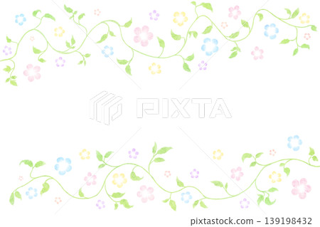 Flower and leaf frame Flower and leaf frame 139198432