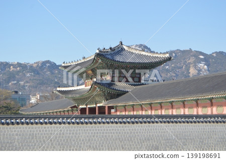 韓國首爾景福宮的冬季景色 139198691