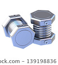 Bolt and Nut 3D Icon, Glossy Industrial Hardware Illustration for UI UX, Website, Mobile App, E-commerce and Educational Content 139198836