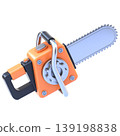 Chainsaw 3D Icon, Glossy Industrial Cutting Tool Illustration for UI UX, Website, Mobile App, E-commerce and Educational Content 139198838