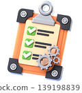 Clipboard with Checklist 3D Icon, Glossy Construction Inspection Illustration for UI UX, Website, Mobile App, E-commerce and Educational Content 139198839