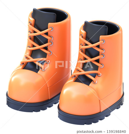 Construction Boots 3D Icon, Glossy Safety Footwear Illustration for UI UX, Website, Mobile App, E-commerce and Educational Content 139198840