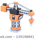 Construction Crane 3D Icon, Glossy Engineering Building Equipment Illustration for UI UX, Website, Mobile App, E-commerce and Education 139198841