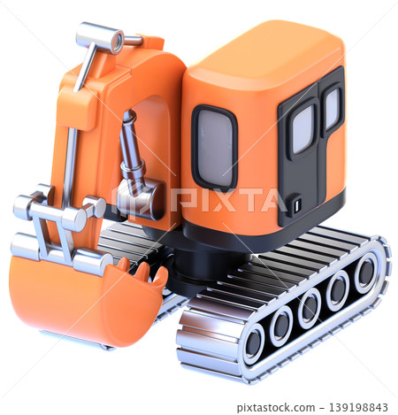 Excavator 3D Icon, Glossy Heavy Construction Machinery Illustration for UI UX, Website, Mobile App, E-commerce and Educational Content 139198843