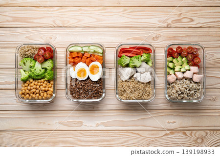 meal prep boxes salmon chicken eggs meal prep boxes salmon chicken eggs 139198933