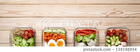 meal prep containers balanced diet banner meal prep containers balanced diet banner 139198934