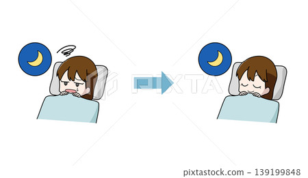 Illustration set for improving sleep - Girls 139199848