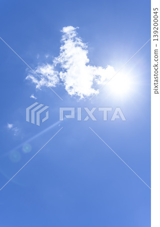 Summer sky background image featuring blue skies and sunlight - Yokohama 139200045