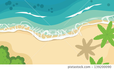 Coastal Waves Bali Beach Flat Design Illustration Coastal Waves Bali Beach Flat Design Illustration 139200090