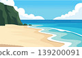 Lagoon Morning Bali Beach Flat Design Illustration 139200091