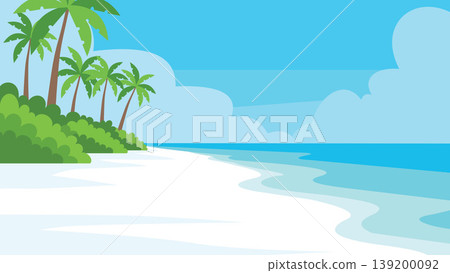 Cliff Paradise Bali Beach Flat Design Illustration Cliff Paradise Bali Beach Flat Design Illustration 139200092