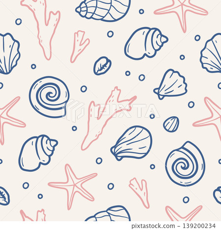 La dolce vita seashell seamless pattern La dolce vita seashell seamless pattern 139200234