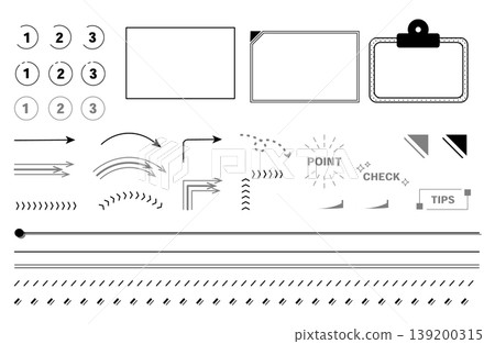 Black and white business decorative parts material set Black and white business decorative parts material set 139200315
