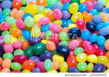 Lots of colorful round colored candies, top view Lots of colorful round colored candies, top view 139200479