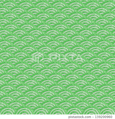 [Japanese-style Seigaiha (wave pattern) background] Hand-embroidered illustration material 139200960