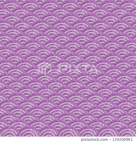 [Japanese-style Seigaiha (wave pattern) background] Hand-embroidered illustration material 139200961