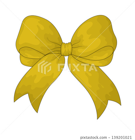 Illustration of yellow ribbon bow Illustration of yellow ribbon bow 139201021
