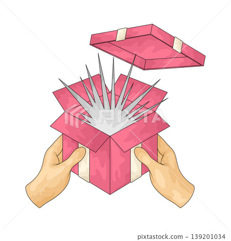 Illustration of Unboxing gift Illustration of Unboxing gift 139201034