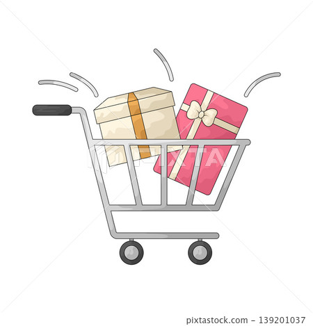 Illustration of Cart gift Illustration of Cart gift 139201037