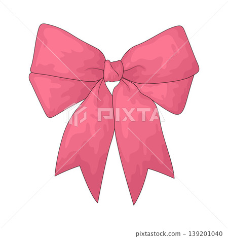 Illustration of pink bow ribbon Illustration of pink bow ribbon 139201040