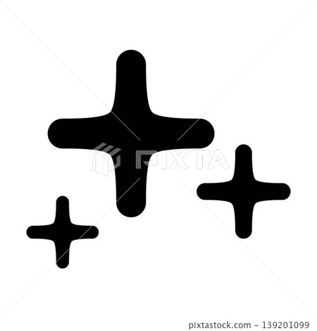 AI Sparkle Star Icon, Glyph style Glow Shine Light Symbol illustration 139201099