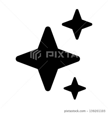 AI Sparkle Star Icon, Glyph style Glow Shine Light Symbol illustration 139201103