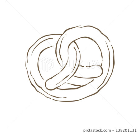 Traditional German Pretzel Salty Snack Hand Drawn Vector Illustration Traditional German Pretzel Salty Snack Hand Drawn Vector Illustration 139201131