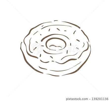 Sweet Glazed Donut With Sprinkles Hand Drawn Vector Illustration Sweet Glazed Donut With Sprinkles Hand Drawn Vector Illustration 139201136