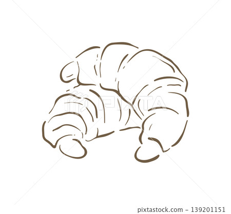 A Pair Of Freshly Baked French Croissants Vector Sketch Illustration 139201151