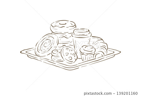 An Assortment Of Fresh Pastries On A Plate Vector Graphic Illustration An Assortment Of Fresh Pastries On A Plate Vector Graphic Illustration 139201160