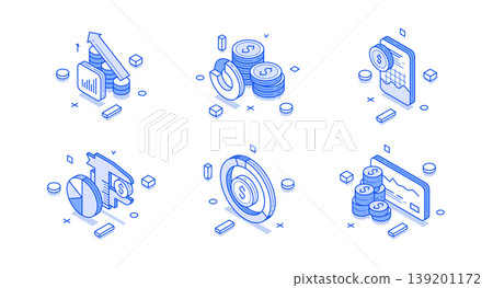 Isometric Vector Illustration Of Financial Icons For Business And Investment Concepts 139201172