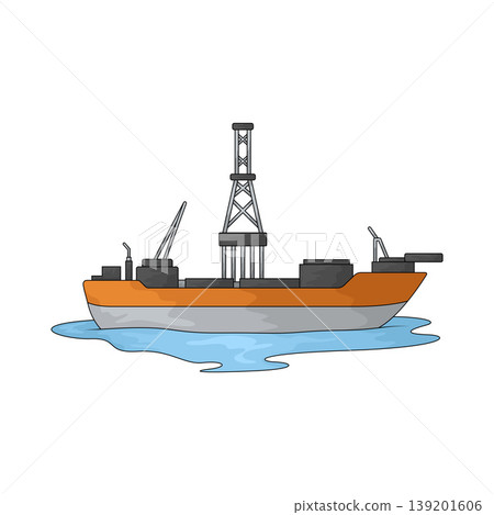 Illustration of Drill Ship Illustration of Drill Ship 139201606