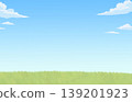 A refreshing background image featuring a blue sky and a vast grassland. 139201923