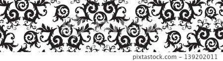 Decorative Black Floral Pattern 139202011