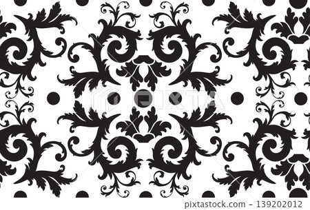 Decorative Black Floral Pattern Decorative Black Floral Pattern 139202012