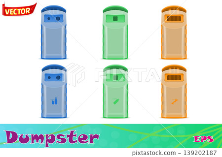plastic dumpster waste sorting vector illustration 139202187