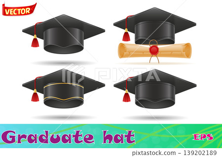 academic graduation mortarboard square cap vector illustration academic graduation mortarboard square cap vector illustration 139202189